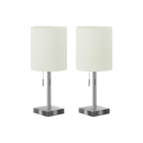 Monarch I 9649 17"H Table Lamp - Nickel Metal/Ivory/Usb IMAGE 3