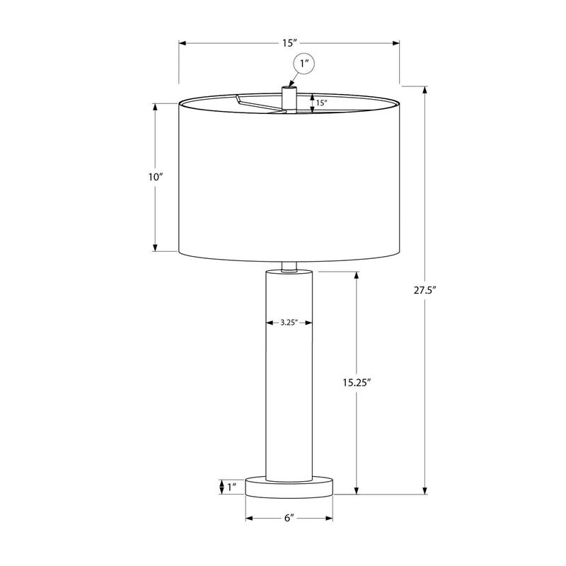 Monarch I 9657 28"H Table Lamp - Nickel Metal/Ivory Shade IMAGE 7