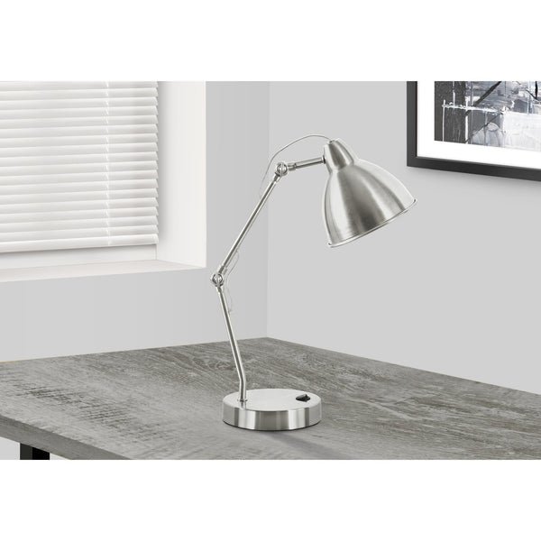 Monarch I 9659 17"H Table Lamp - Nickel Metal/Nickel Shade/Usb IMAGE 1