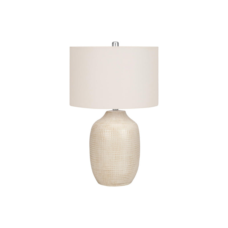 Monarch I 9704 26"H Table Lamp - Cream Ceramic/Ivory Shade IMAGE 3