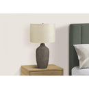 Monarch I 9709 27"H Table Lamp - Grey Ceramic/Beige Shade IMAGE 2