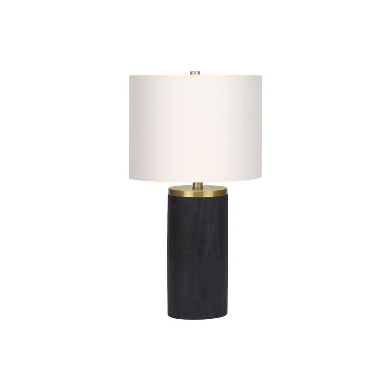 Monarch I 9710 24"H Table Lamp - Black Concrete/Ivory Shade IMAGE 3
