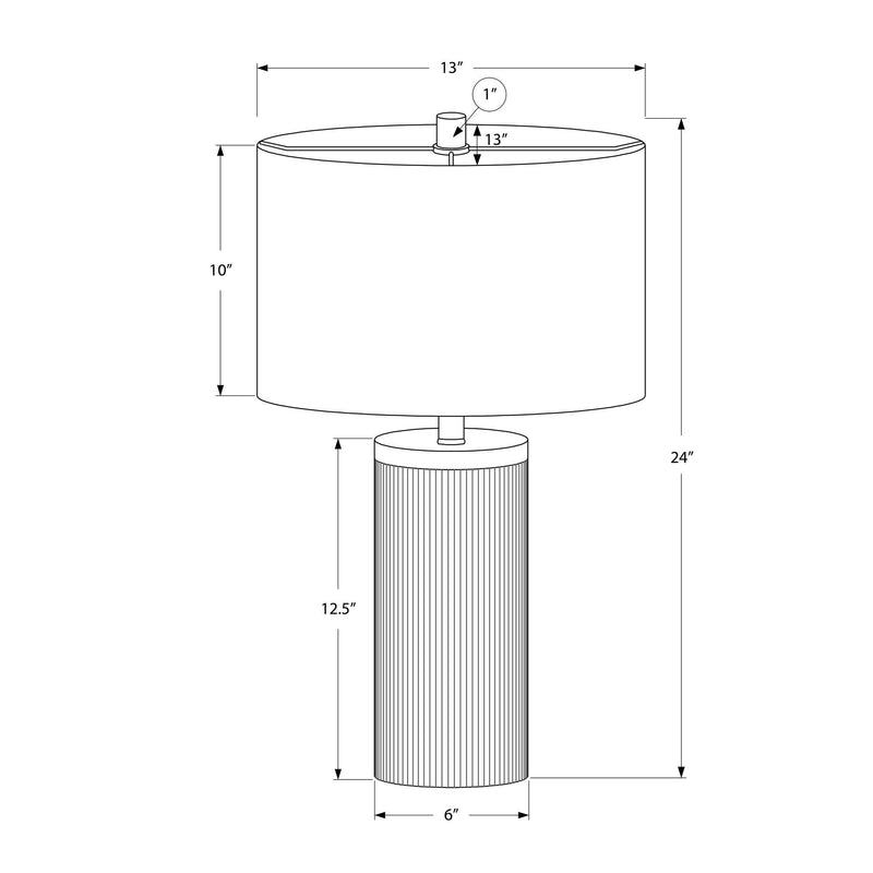 Monarch I 9710 24"H Table Lamp - Black Concrete/Ivory Shade IMAGE 7