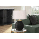 Monarch I 9715 25"H Table Lamp - Black Concrete/Ivory Shade IMAGE 1