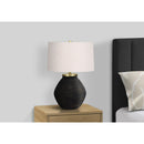 Monarch I 9715 25"H Table Lamp - Black Concrete/Ivory Shade IMAGE 2