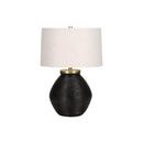 Monarch I 9715 25"H Table Lamp - Black Concrete/Ivory Shade IMAGE 3
