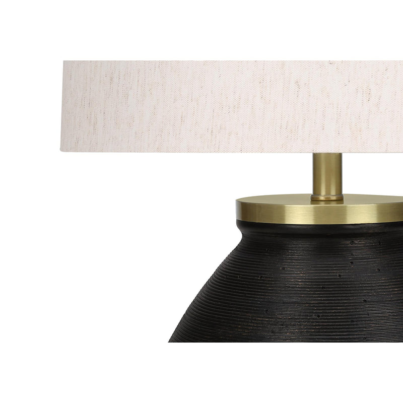 Monarch I 9715 25"H Table Lamp - Black Concrete/Ivory Shade IMAGE 5