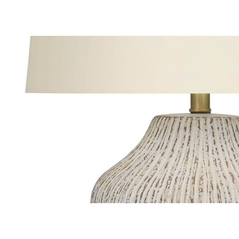 Monarch I 9719 26"H Table Lamp - Cream Ceramic/Ivory Shade IMAGE 5