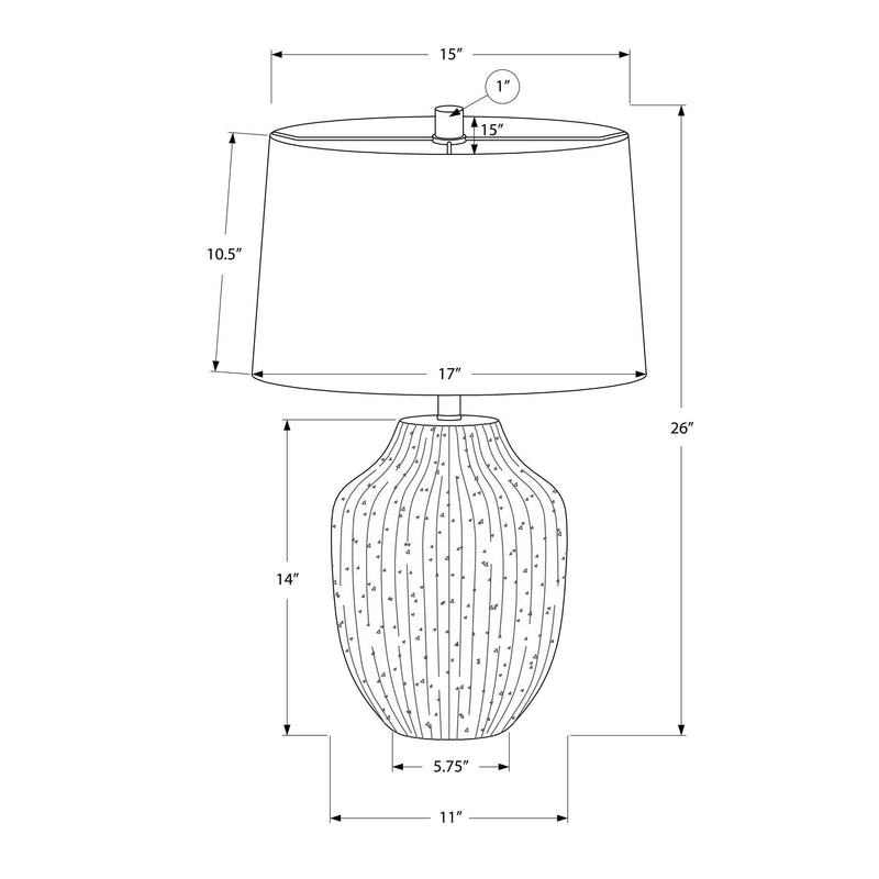 Monarch I 9719 26"H Table Lamp - Cream Ceramic/Ivory Shade IMAGE 7