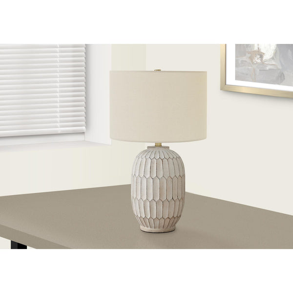 Monarch I 9720 24"H Table Lamp - Cream Resin/Ivory Shade IMAGE 1