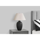 Monarch I 9721 24"H Table Lamp - Black Ceramic/Ivory Shade IMAGE 2