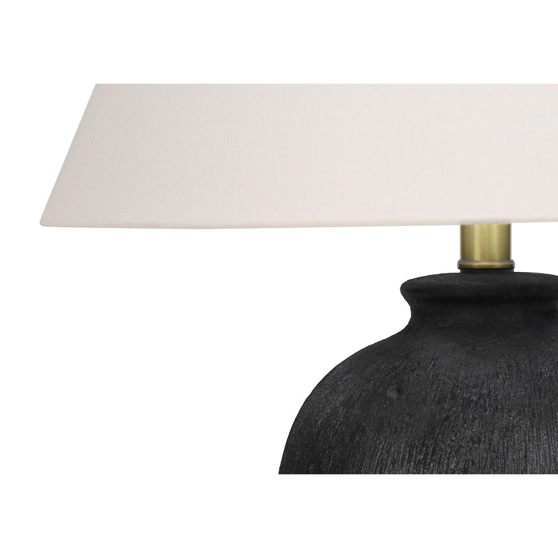 Monarch I 9721 24"H Table Lamp - Black Ceramic/Ivory Shade IMAGE 5