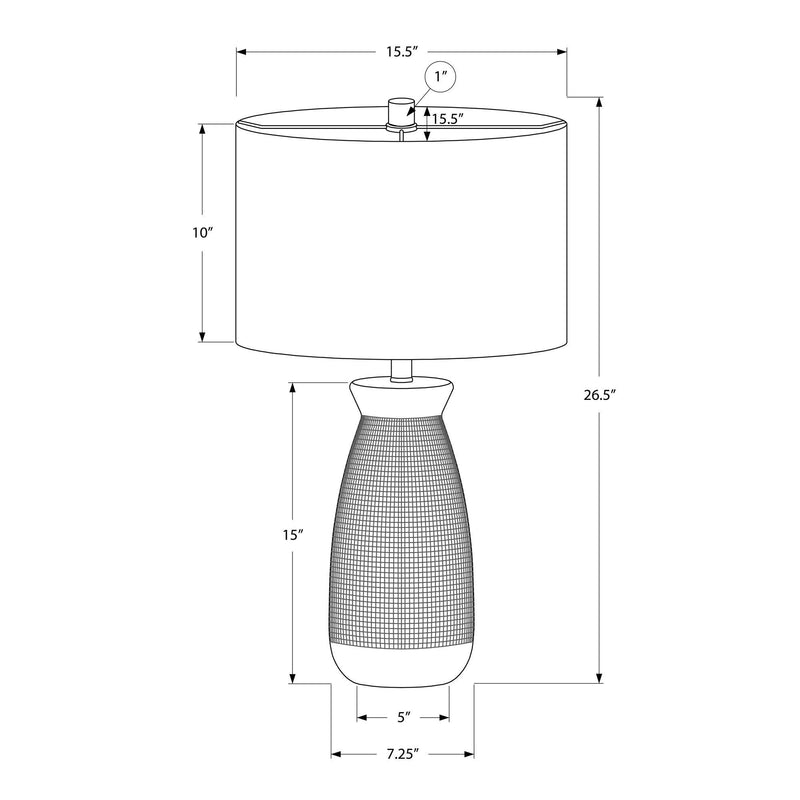 Monarch I 9725 27"H Table Lamp - Grey Ceramic/Grey Shade IMAGE 7