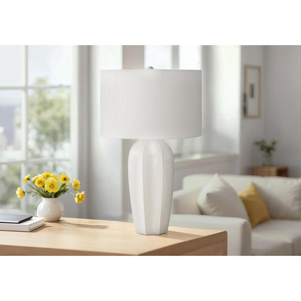 Monarch I 9731 27"H Table Lamp - Cream Ceramic/Ivory Shade IMAGE 1