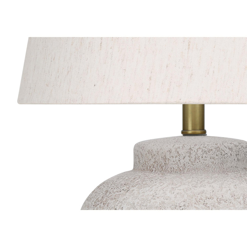 Monarch I 9732 22"H Table Lamp - Cream Concrete/Ivory Shade IMAGE 5