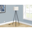 Monarch I 9735 63"H Tripod Floor Lamp - Black Metal/Ivory IMAGE 1