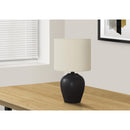 Monarch I 9738 17"H Table Lamp - Black Ceramic/Ivory Shade IMAGE 1