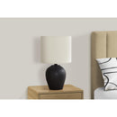 Monarch I 9738 17"H Table Lamp - Black Ceramic/Ivory Shade IMAGE 2