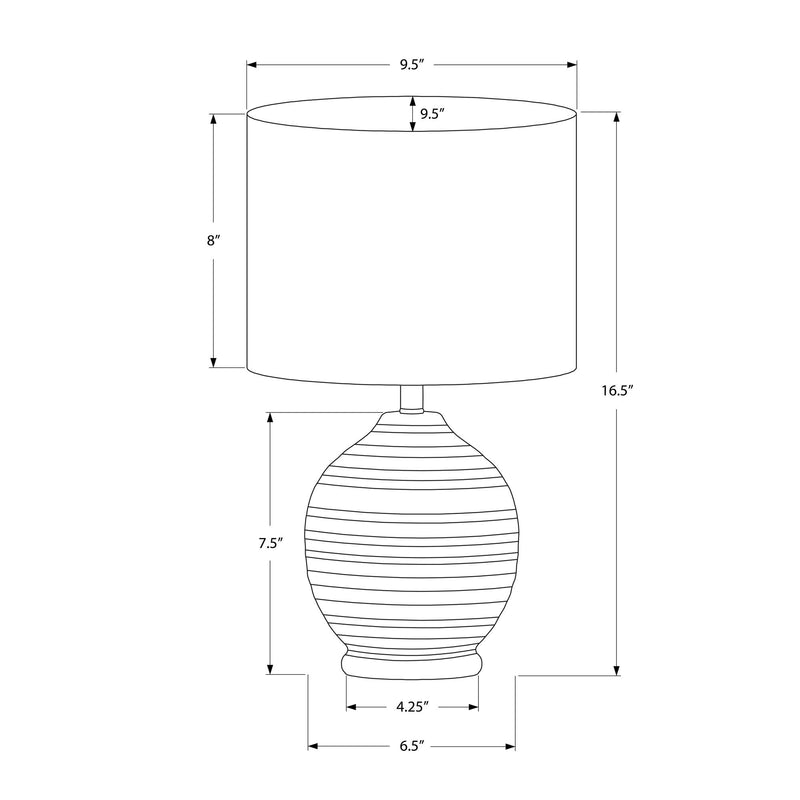 Monarch I 9739 17"H Table Lamp - Black Ceramic/Ivory Shade IMAGE 6