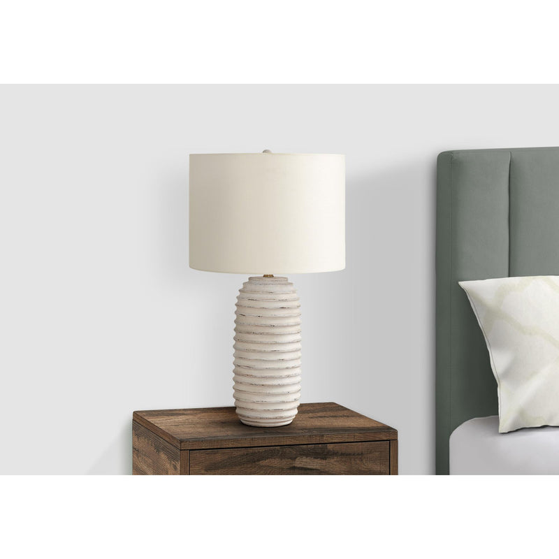 Monarch I 9742 28"H Table Lamp - Cream Resin/Ivory Shade IMAGE 2