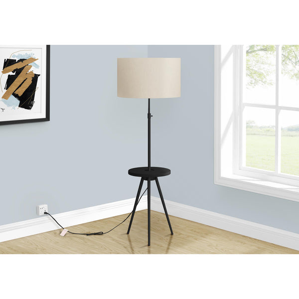 Monarch I 9745 63"H Tripod Floor Lamp - Black Metal/Usb IMAGE 1