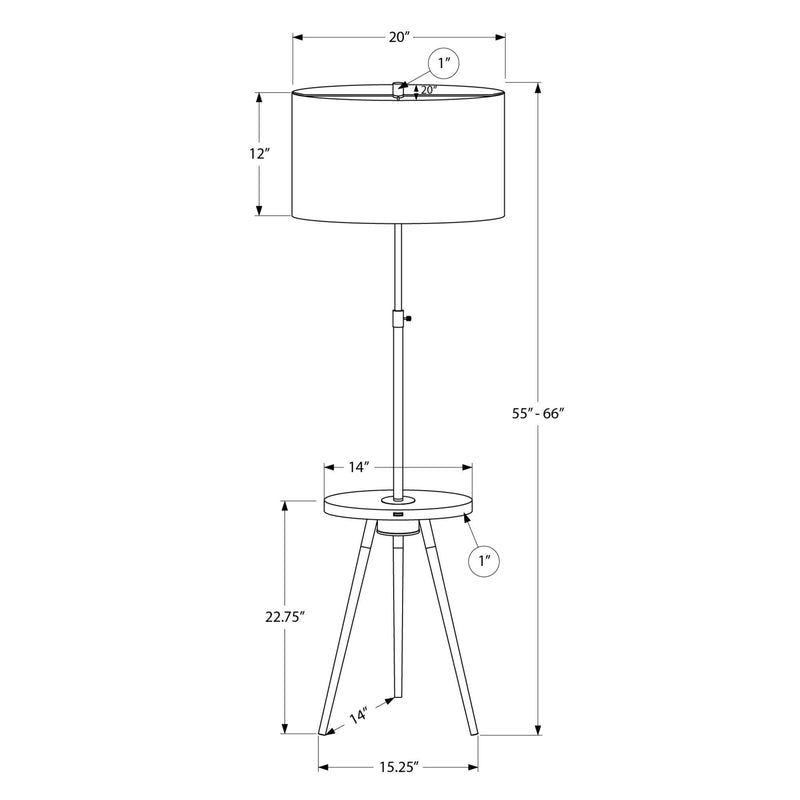 Monarch I 9745 63"H Tripod Floor Lamp - Black Metal/Usb IMAGE 4