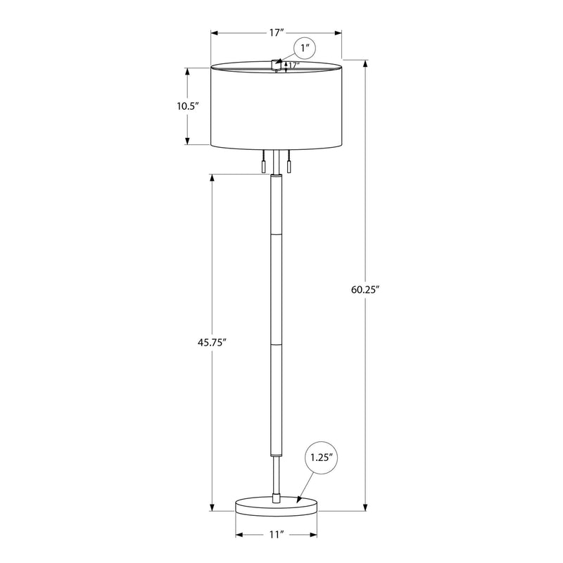 Monarch I 9748 60"H Floor Lamp - Nickel Metal/Grey IMAGE 4