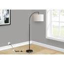 Monarch I 9749 65"H Arc Floor Lamp - Black Metal/Ivory IMAGE 1
