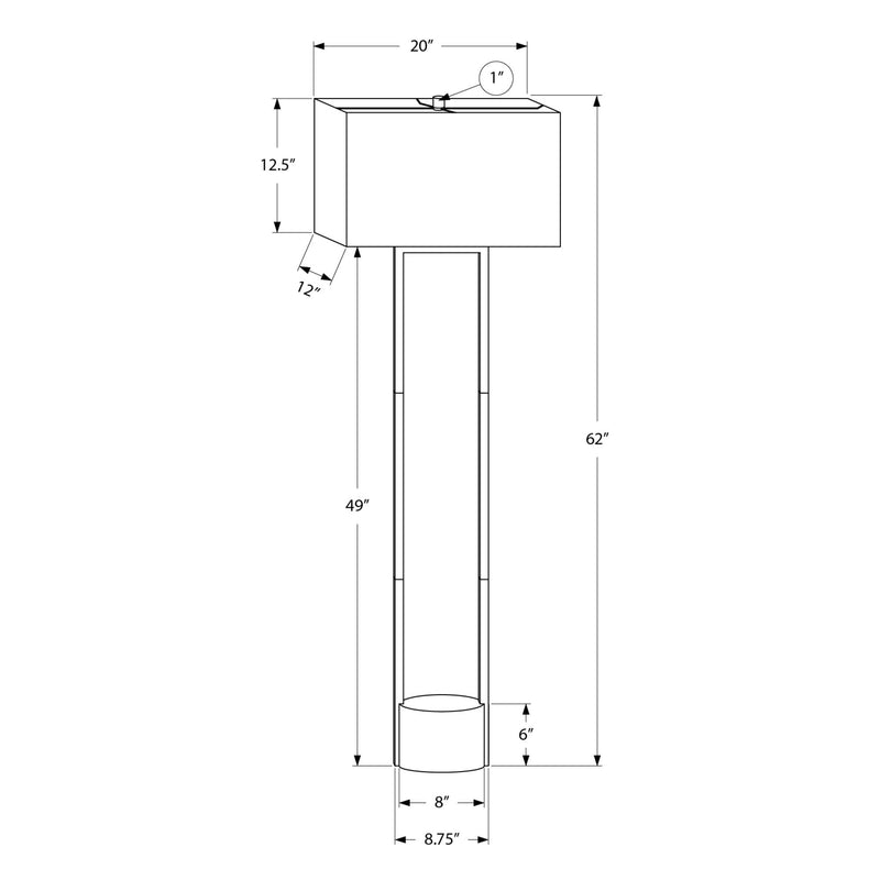 Monarch I 9752 62"H Floor Lamp - Black Metal/Ivory IMAGE 4