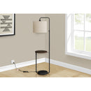 Monarch I 9753 67"H Floor Lamp - Black Metal/Ivory/Usb IMAGE 1