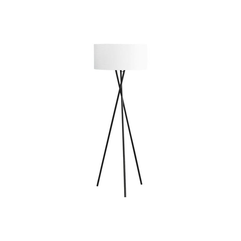 Monarch I 9756 62"H Tripod Floor Lamp - Black Metal/Ivory IMAGE 3