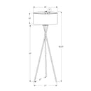Monarch I 9756 62"H Tripod Floor Lamp - Black Metal/Ivory IMAGE 4