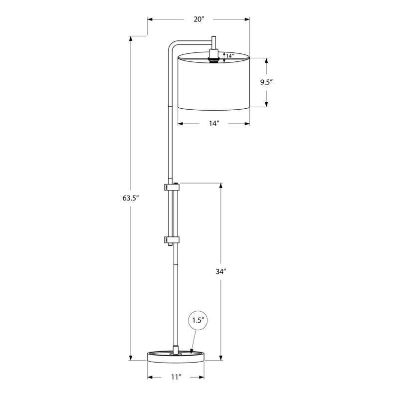 Monarch I 9761 63"H Floor Lamp - Brass Metal/Ivory Shade IMAGE 4