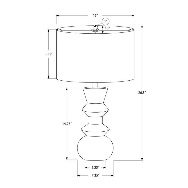 Monarch I 9763 26"H Table Lamp - Black Ceramic/Ivory Shade IMAGE 4