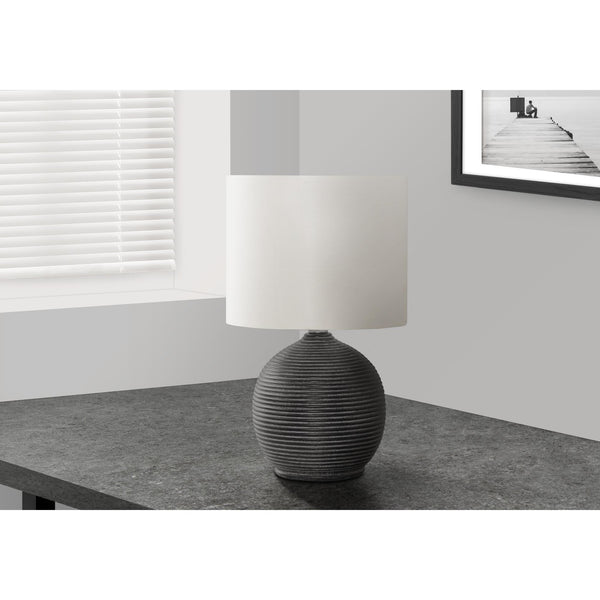 Monarch I 9764 16"H Table Lamp - Black Resin/Ivory Shade IMAGE 1