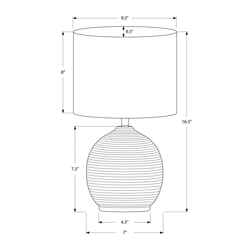 Monarch I 9764 16"H Table Lamp - Black Resin/Ivory Shade IMAGE 4