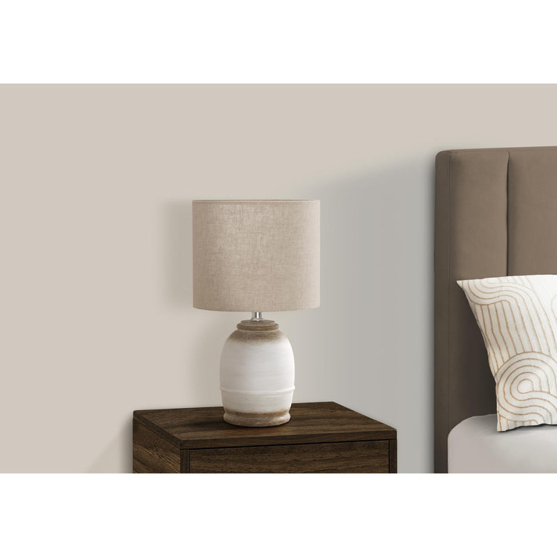 Monarch I 9765 16"H Table Lamp - Cream Resin/Beige Shade IMAGE 2