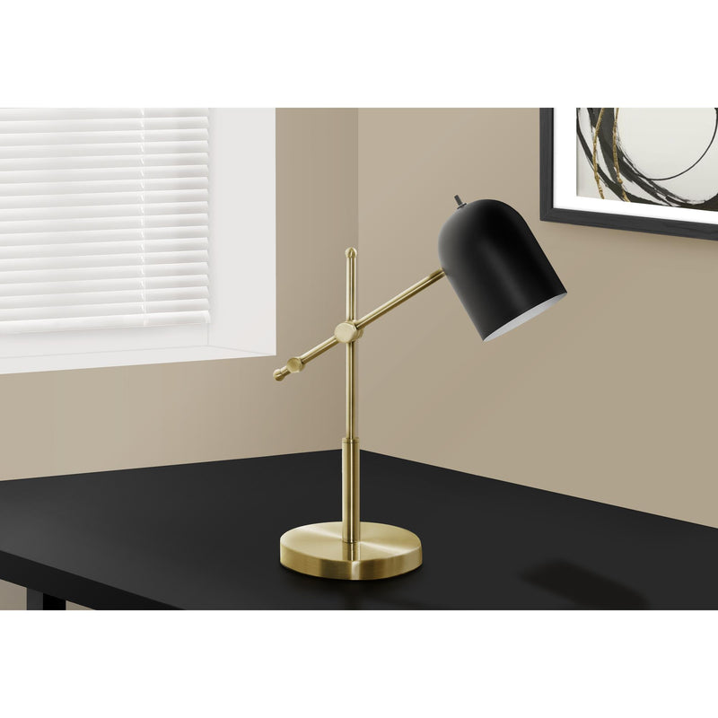 Monarch I 9766 18"H Table Lamp - Brass Metal/Black Shade IMAGE 1