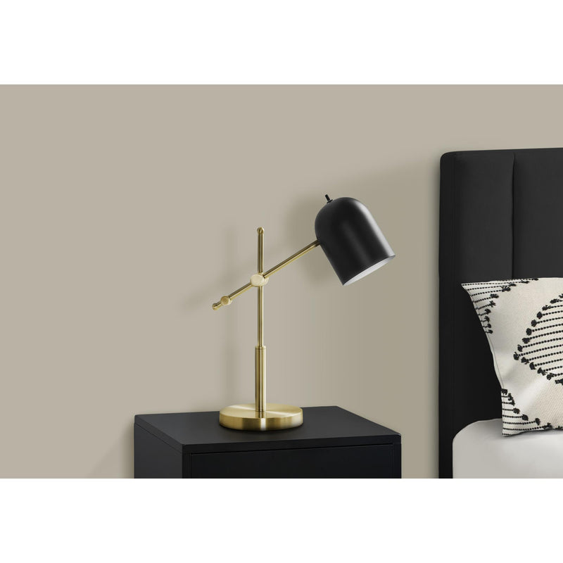 Monarch I 9766 18"H Table Lamp - Brass Metal/Black Shade IMAGE 2