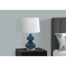Monarch I 9767 24"H Table Lamp - Blue Glass/Ivory Shade IMAGE 2