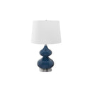 Monarch I 9767 24"H Table Lamp - Blue Glass/Ivory Shade IMAGE 3