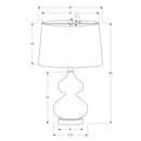 Monarch I 9767 24"H Table Lamp - Blue Glass/Ivory Shade IMAGE 4