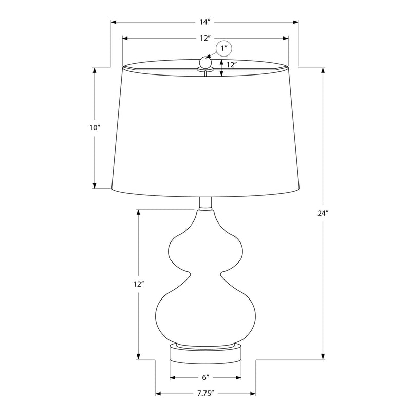 Monarch I 9767 24"H Table Lamp - Blue Glass/Ivory Shade IMAGE 4
