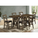 Monarch I 1387 Dining Table - Dark Walnut Veneer 36"X 72"Counter Height IMAGE 1