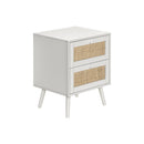 Monarch I 3619 Accent Table - 24"H / White End Table - 2 Walnut Drawers IMAGE 2