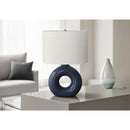 Monarch I 9670 24"H Table Lamp Blue Ceramic / Ivory Shade IMAGE 1