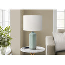 Monarch I 9872 23"H Table Lamp Green Ceramic / Ivory Shade IMAGE 1
