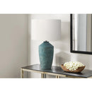 Monarch I 9891 25"H Table Lamp Green Concrete / Ivory Shade IMAGE 1