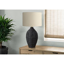 Monarch I 9918 30"H Table Lamp Black Rattan / Beige Shade IMAGE 1