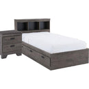 Dynamic Furniture Kids Beds Bed Fontana 393 Twin Panel Bed with Storage - Alabaster Oak IMAGE 1